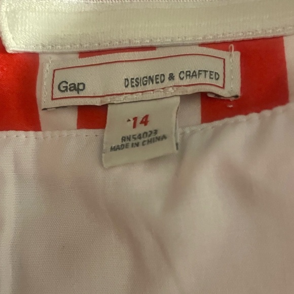 GAP Vibrant Orange & White Striped Fit & Flare Halter Mini Dress Size 14 - Picture 5 of 8